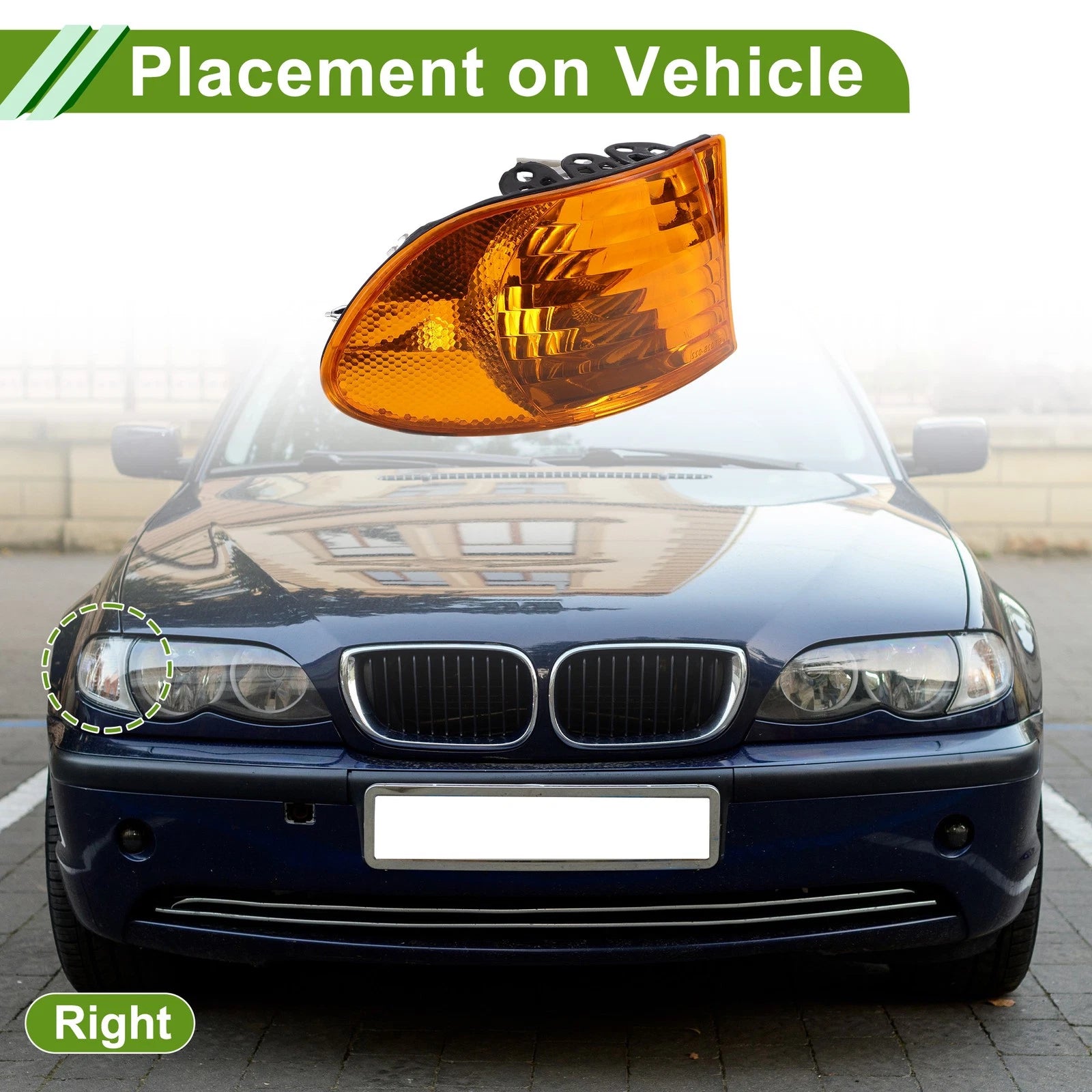 1 Pc Right Corner Signal Light Cover for BMW 7 Series (1999–2001) No. 63138379108
