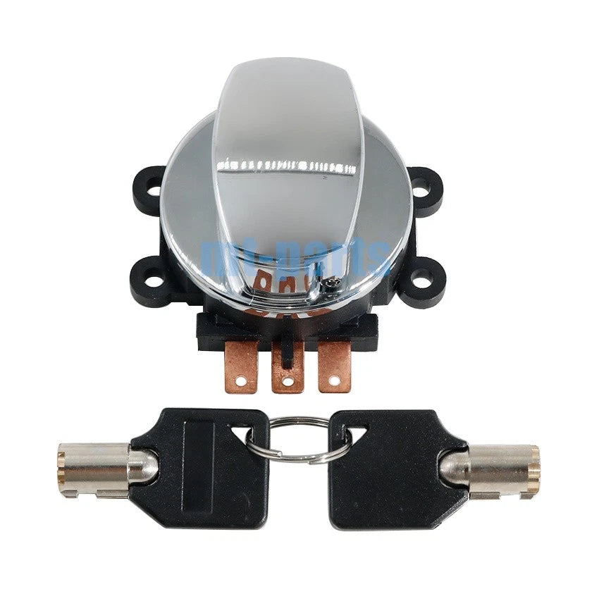 Chrome Ignition Key Switch Kit for Harley-Davidson Dyna Glide Super Glide (1997–2000)