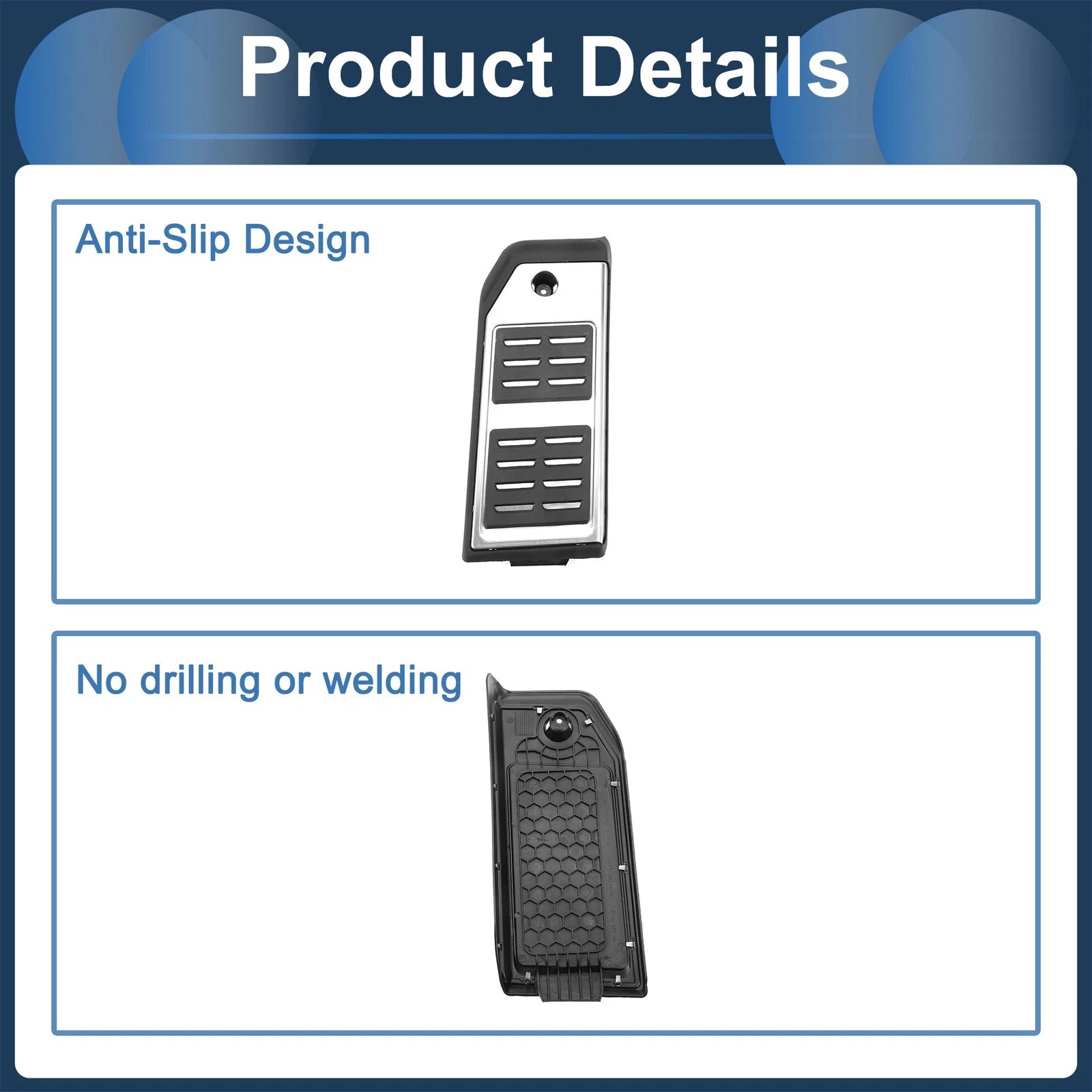 Footrest Pedal Pad Cover for Audi Q7 (2007–2015) - Silver Tone