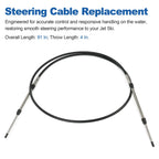 Steering Cable Replacement for Kawasaki Ultra LX / 250X / 260LX (2002–2019)
