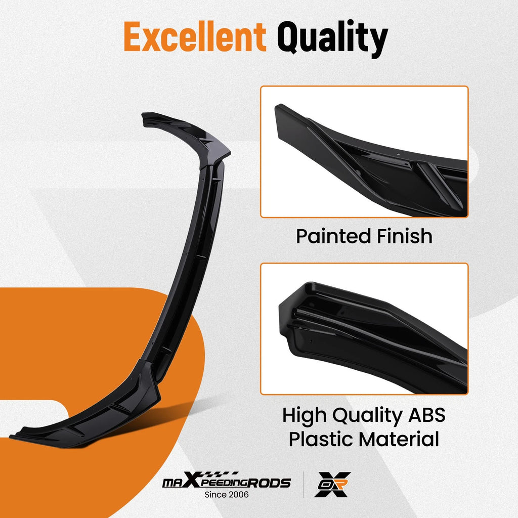 Set of 4 Black Front Bumper Splitter Lips for KIA K5 (2021-2024)