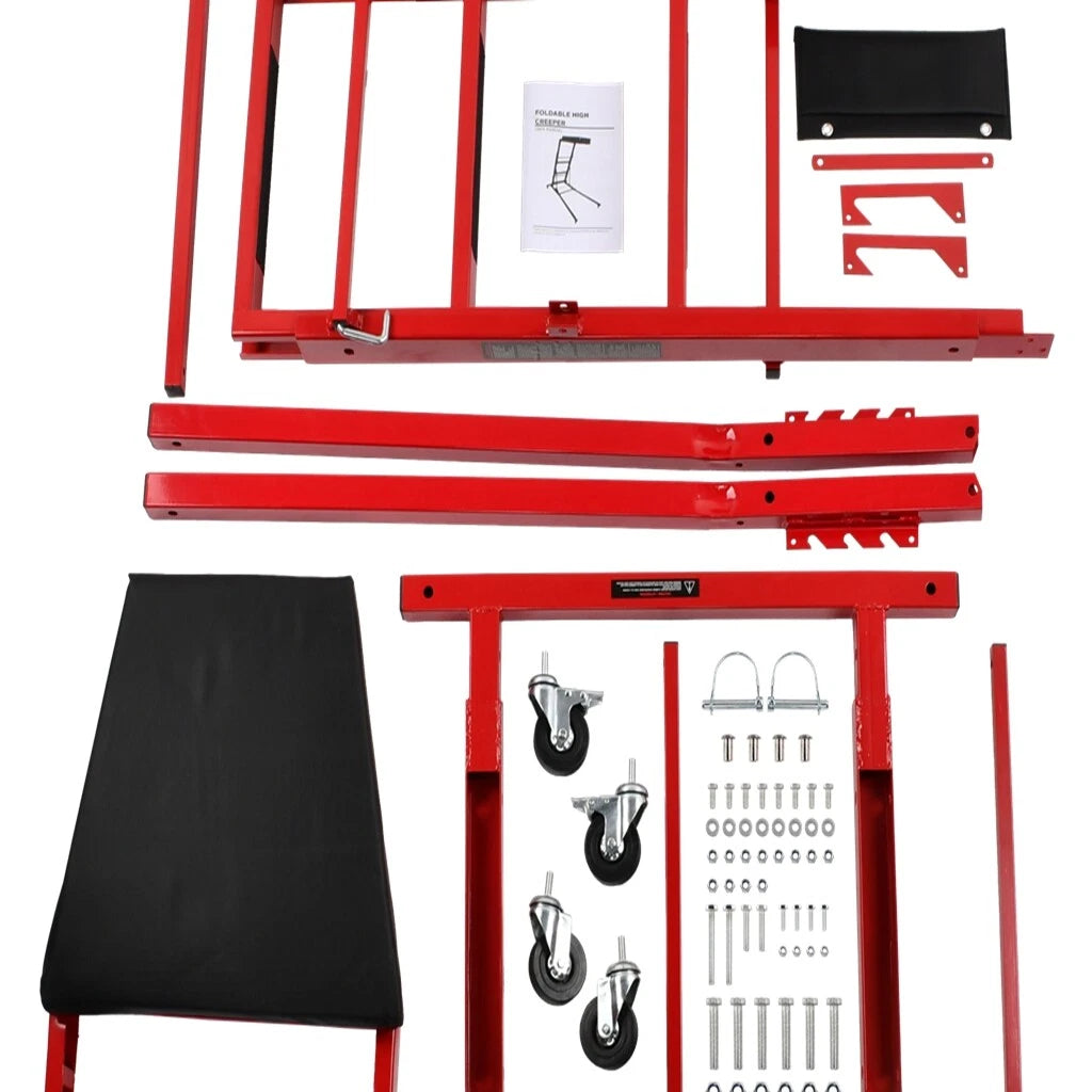 400LBS Foldable Topside Creeper for Adjustable Height Engine Work (45"-66")