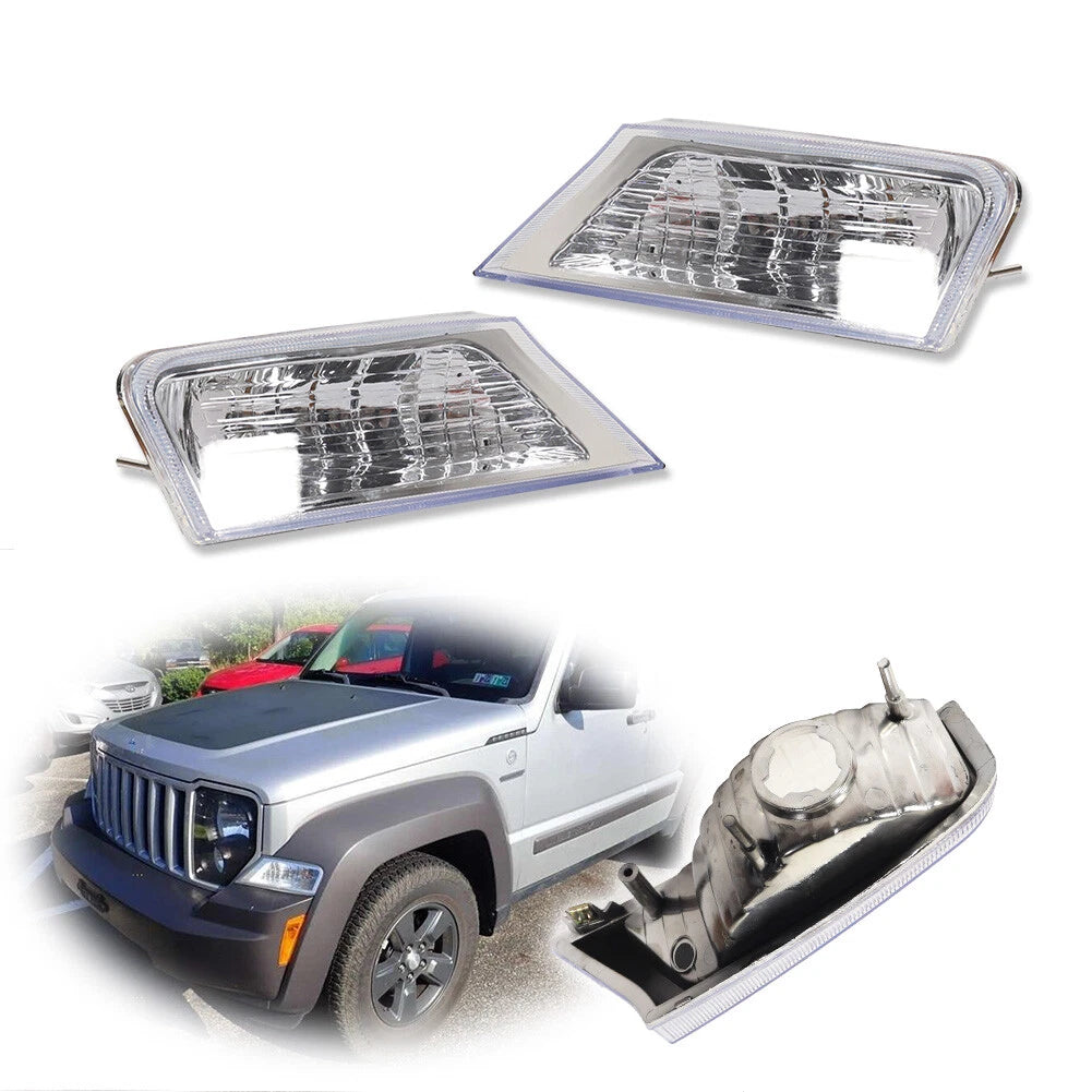 Clear Silver Corner Parking Signal Lights for Jeep Liberty (2008–2012)