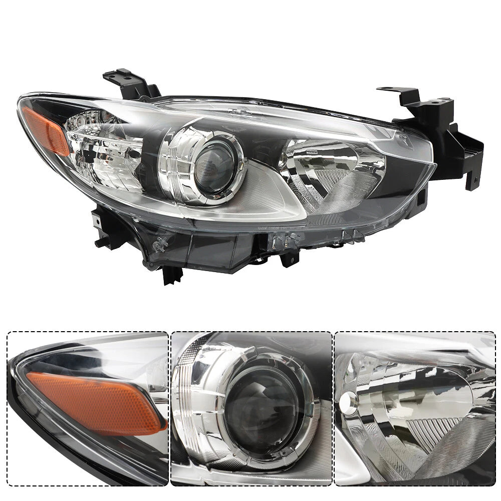 Set of 2 Halogen Chrome Headlights for Mazda 6 (2014-2017)