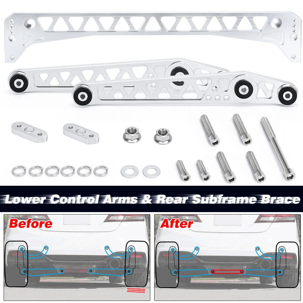 F7 Billet Rear Lower Control Arm + Subframe Brace for Honda Civic EK (1996–2000)