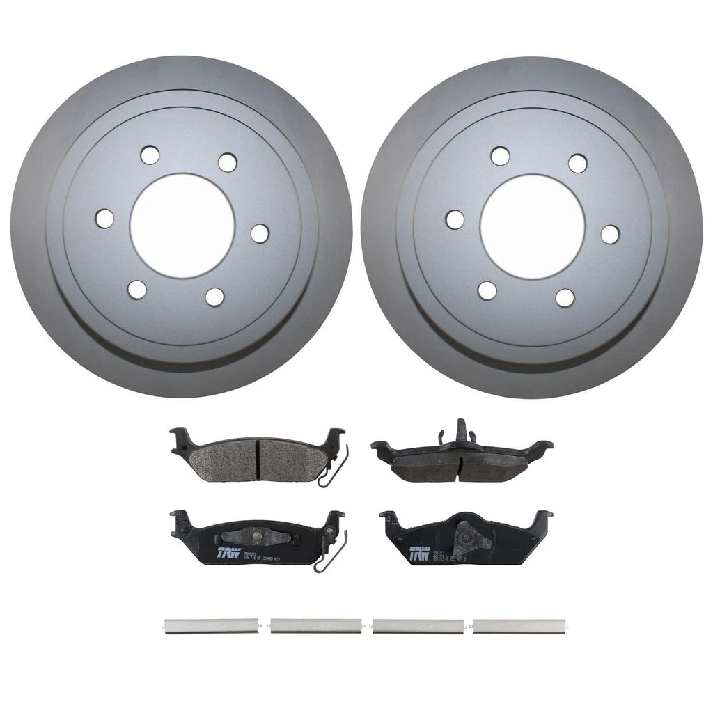 Rear Brake Kit 348mm Rotors TRW Pro Metallic Pads for F-150 Mark LT (2006–2008)