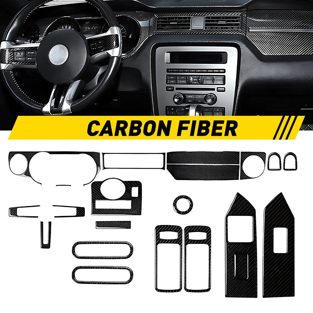 21Pcs Carbon Fiber Interior Trim Kit for Ford Mustang (2009â2013)