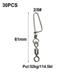 30 Pack Ball Bearing Swivels Snap Coastlock Fishing-Line Connector Parts