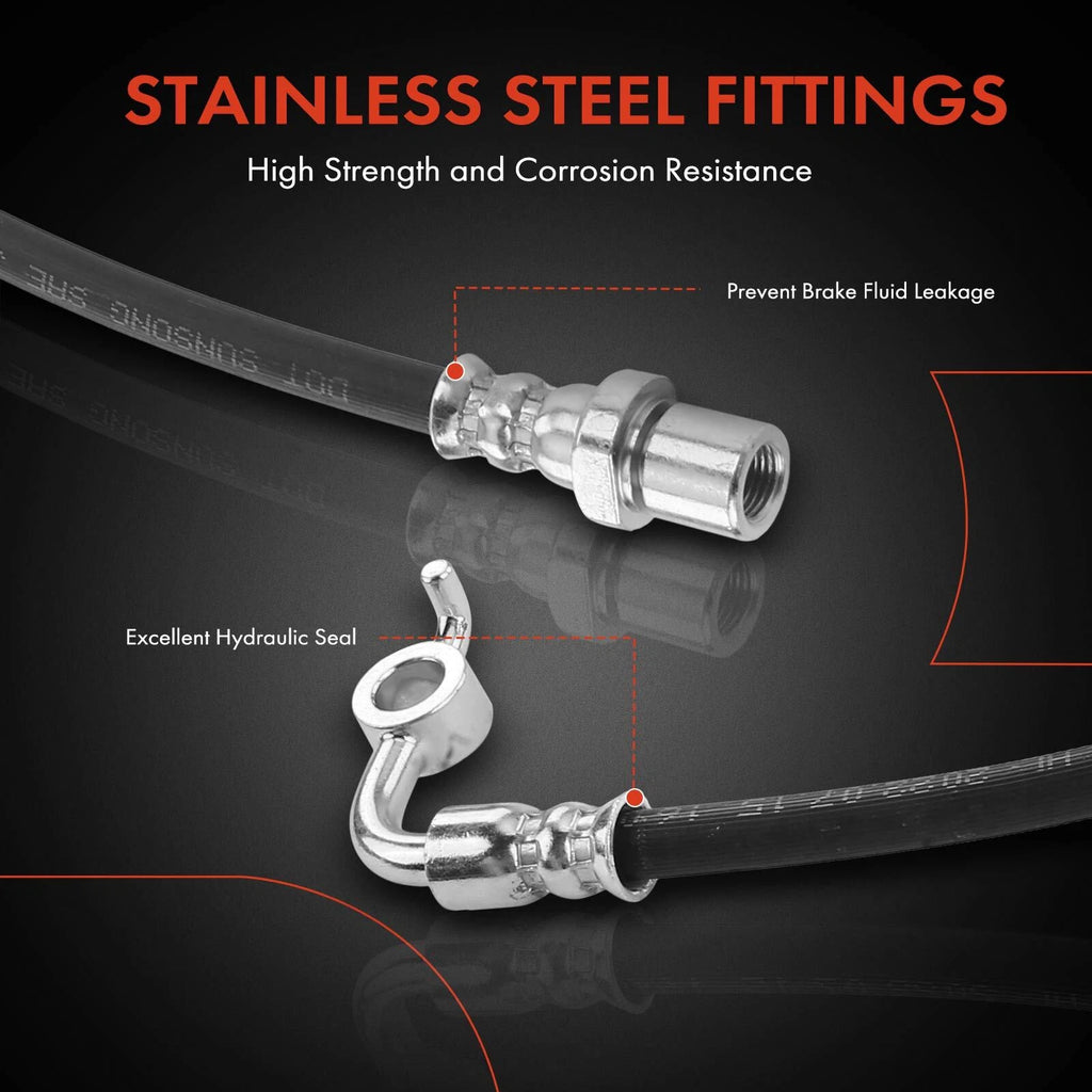 2X Rear Brake Hydraulic Hose for Scion FR-S (2013–2016) Subaru BRZ Toyota 86