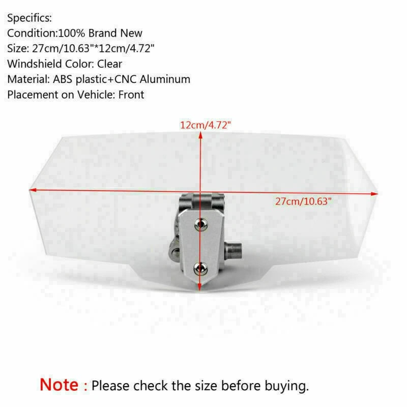 Adjustable Windshield Screen Extension Deflector for Honda Yamaha (Universal)