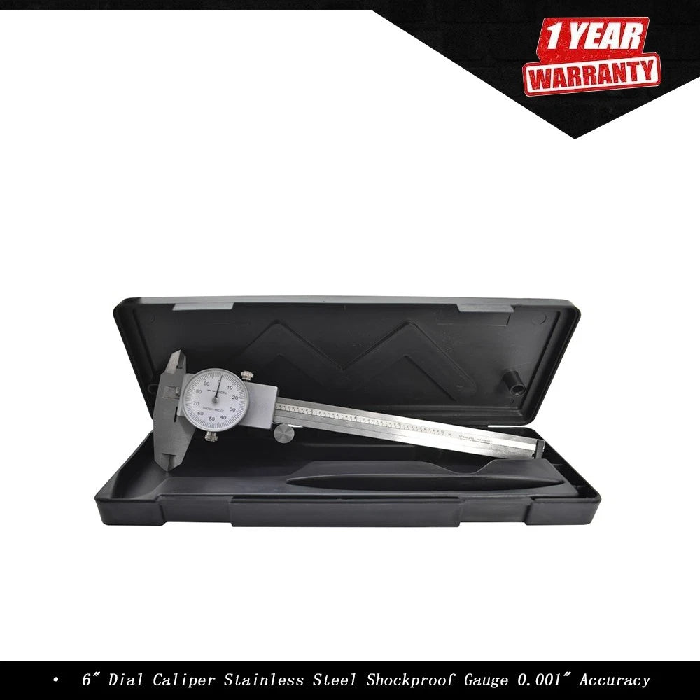 6" Stainless Steel Shockproof Dial Caliper for Automotive Use