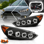 Quad Sequential LED DRL Projector Headlights for Ford Focus (2015–2018)