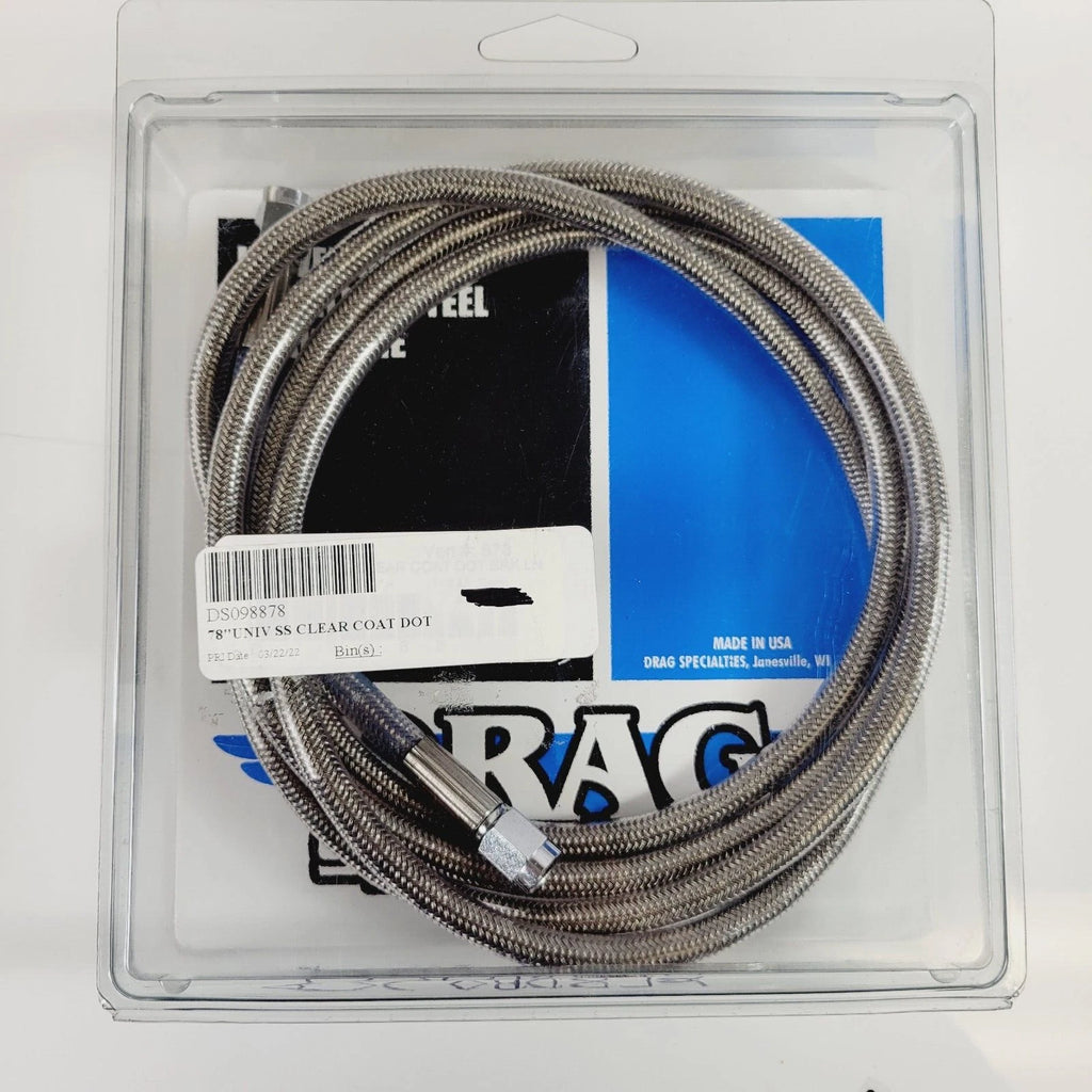 Drag Specialties 78in Clear Coat Stainless Steel Brake Line DS098878 for Universal