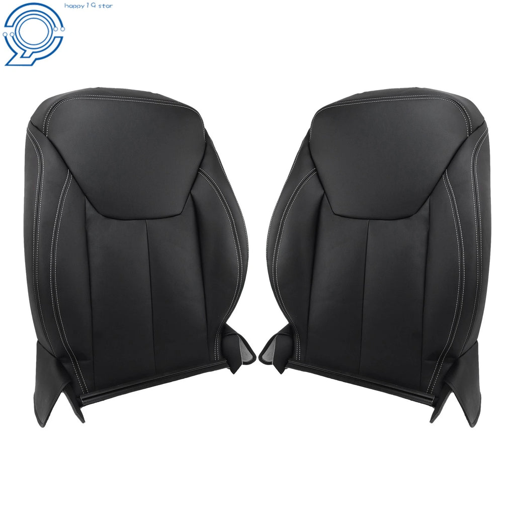 Set of 2 Black Leatherette Front Side Seat Back Covers for Jeep Wrangler (2013–2017)