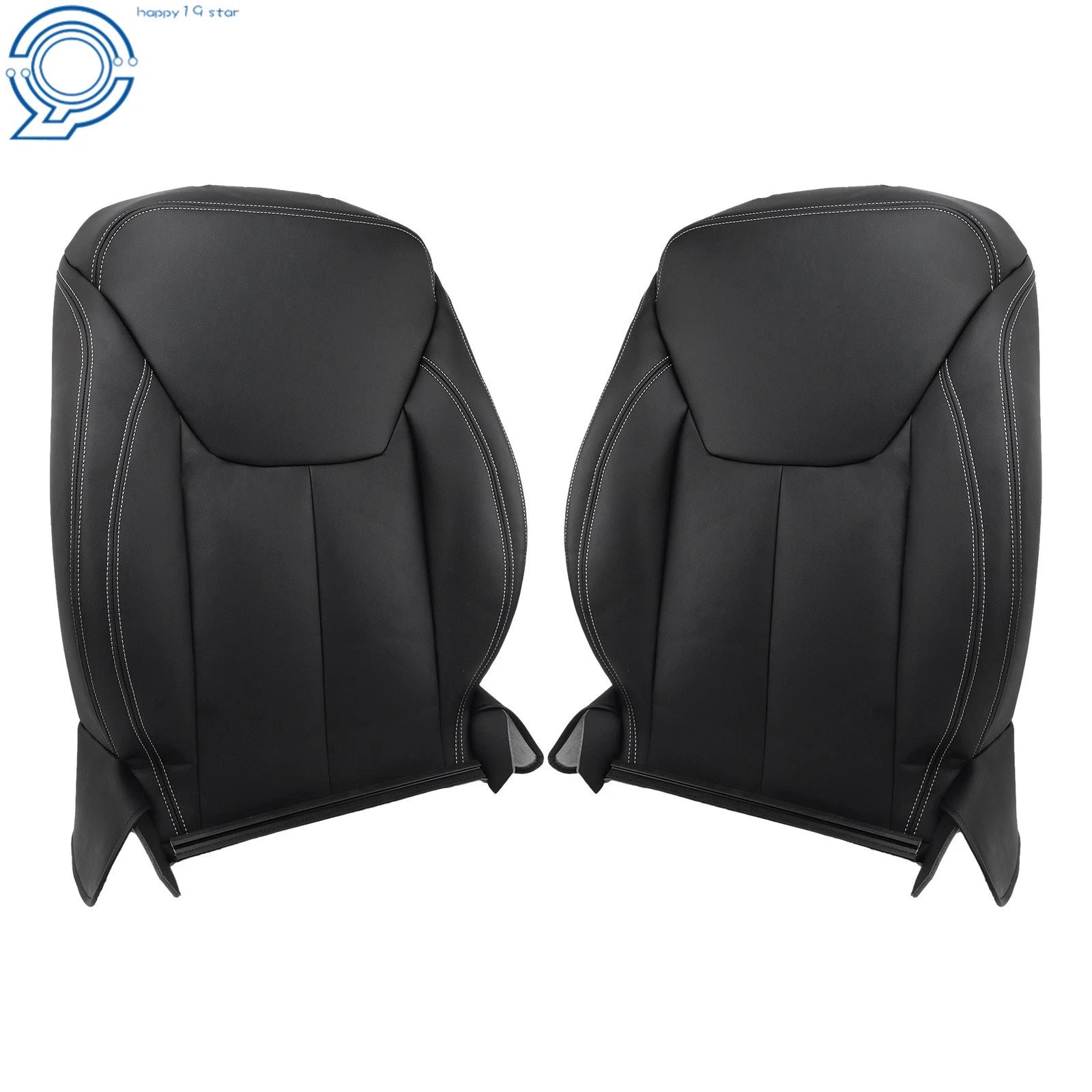 Set of 2 Black Leatherette Front Side Seat Back Covers for Jeep Wrangler (2013–2017)