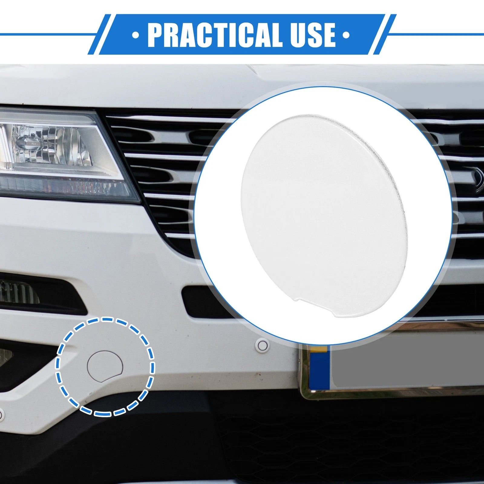 Tow Hook Cover Cap for Ford Explorer (2011–2015) - White