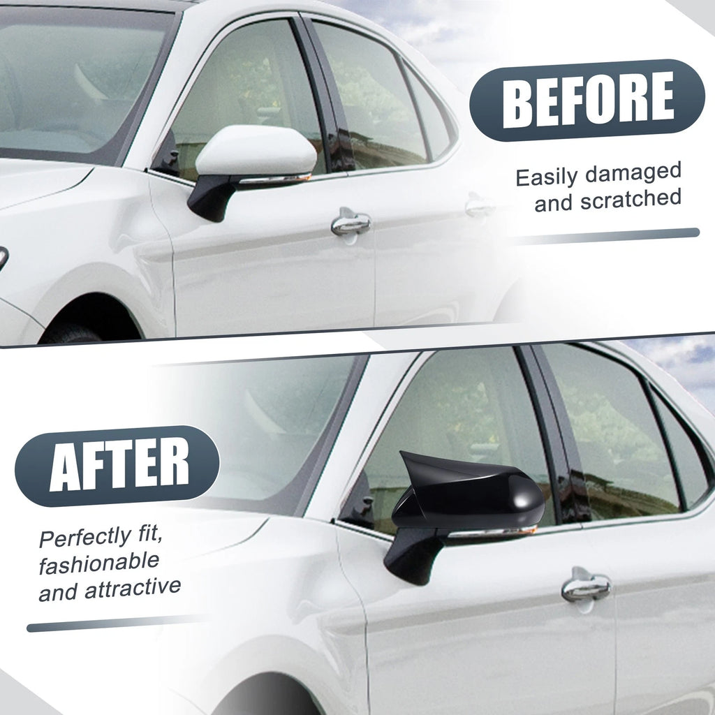 1 Pair Rearview Mirror Cover Overlay Gloss Black for Toyota Camry (2018–2020)