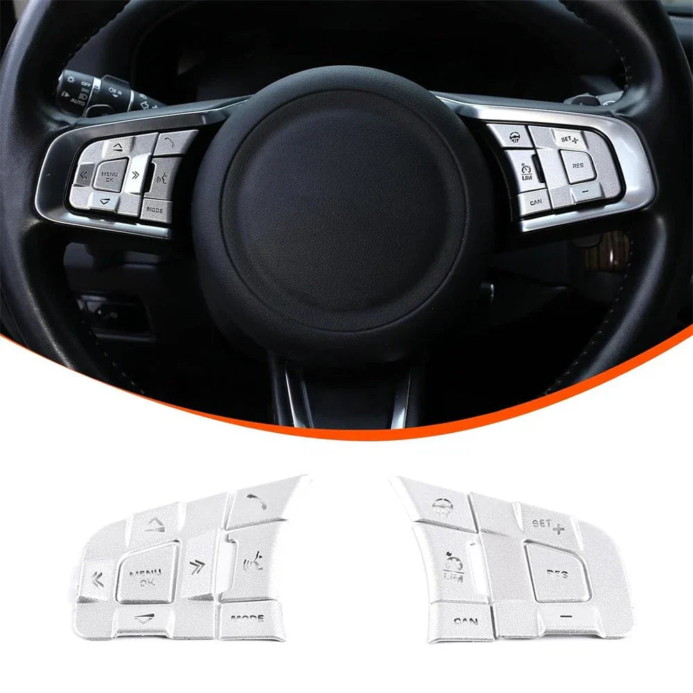 Alloy Steering Wheel Button Cover Trim for Jaguar F-Pace F-Type (2017-2023)