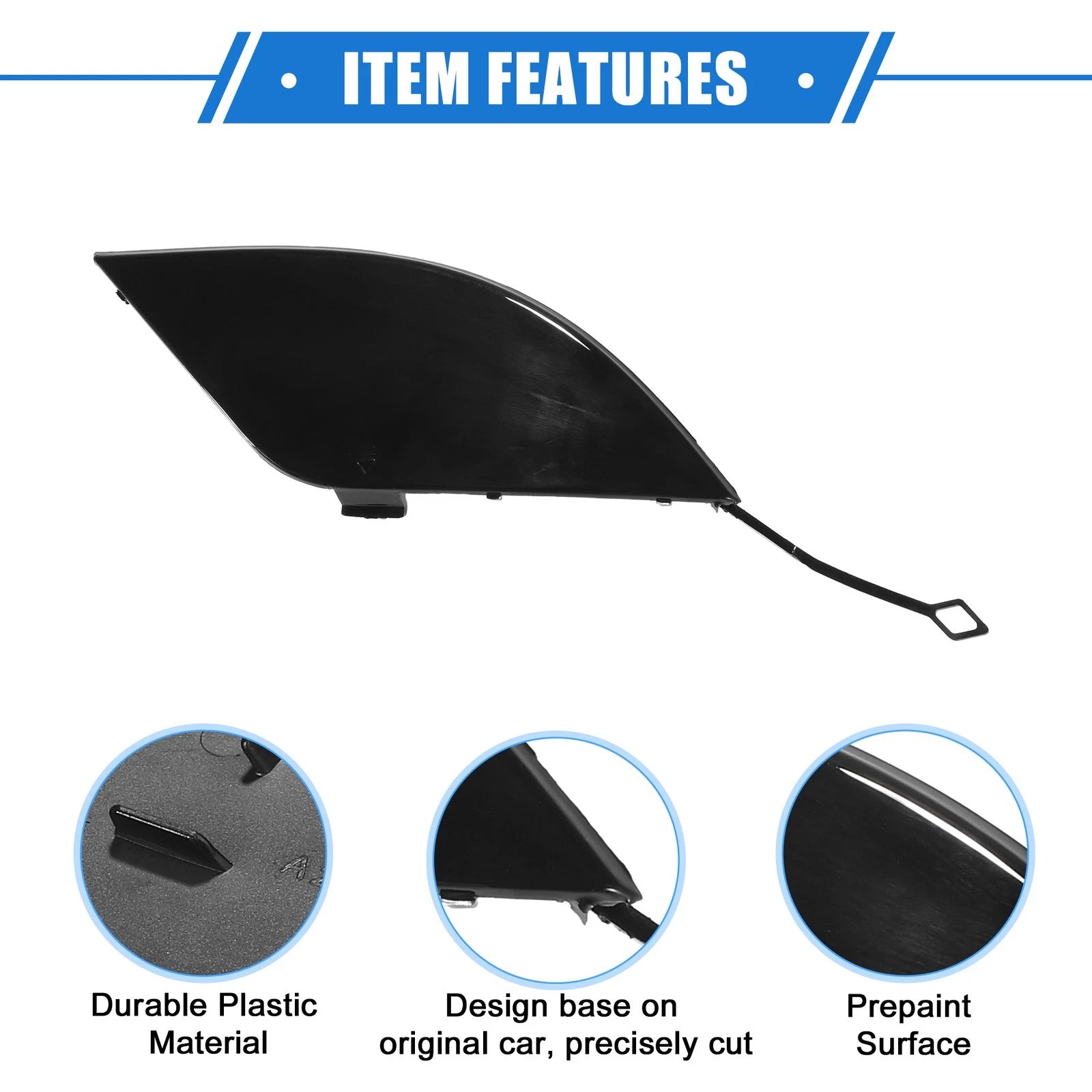 Tow Hook Eye Hole Cap for Mercedes-Benz C300 (2008–2011) Black