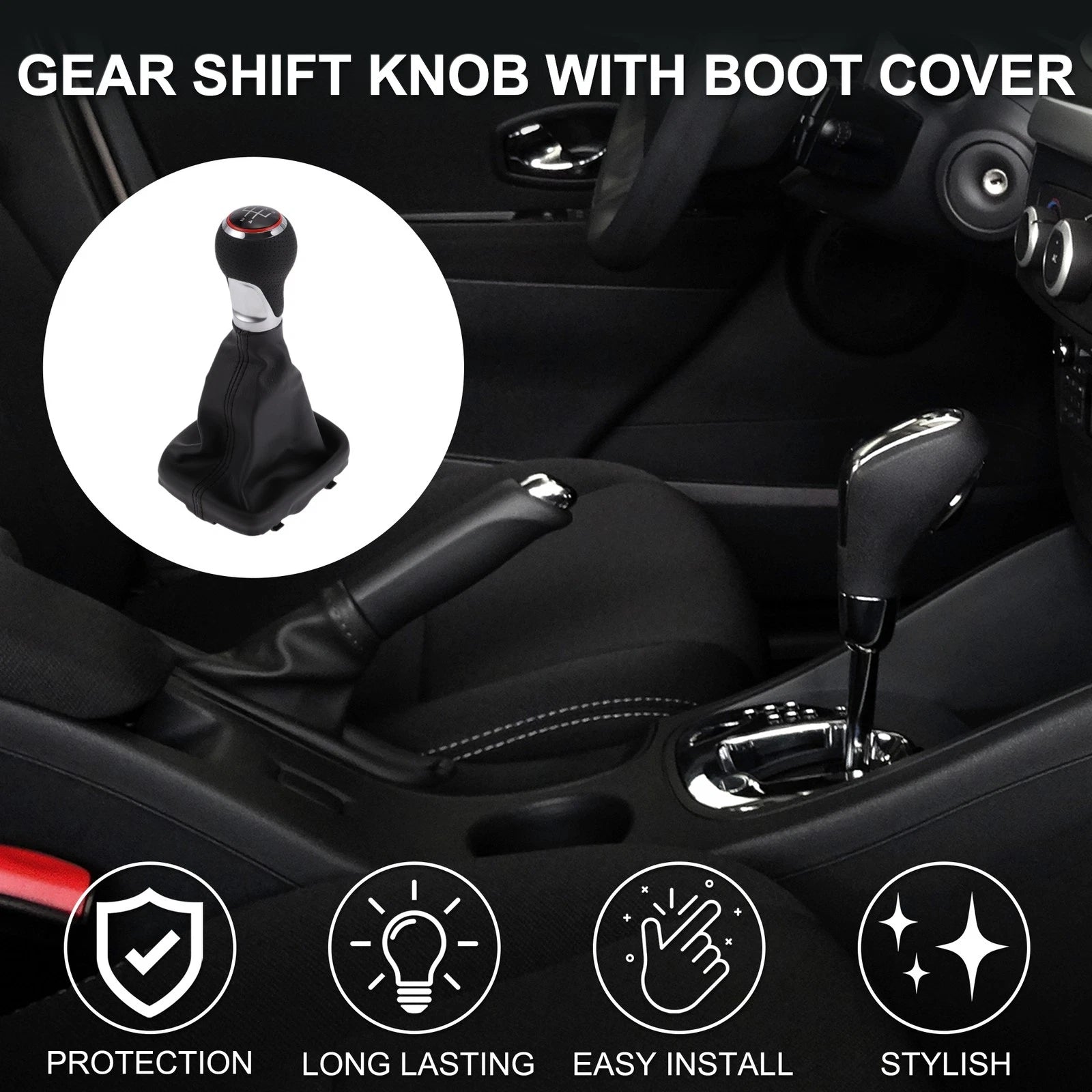5 Speed Gear Shift Knob with Boot for Audi A3 S3 8P (2003–2013)