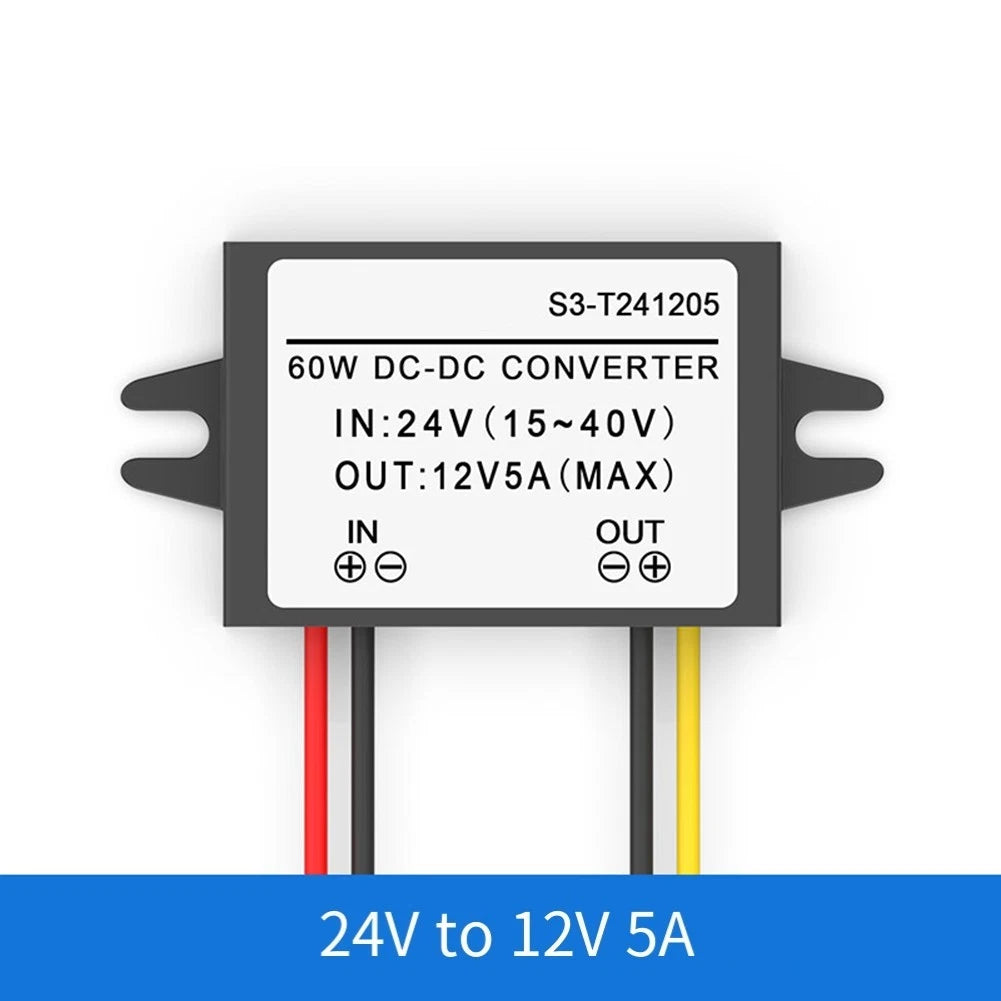 DC Converter 24V to 12V 5A for Outdoor Applications (IP68 Rated)