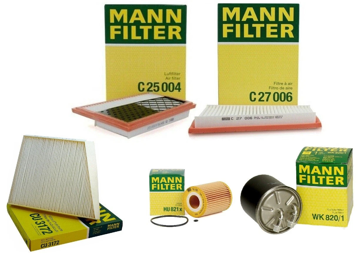 MANN Pollen Air Oil Fuel Filters Kit for Mercedes W211 E320 Bluetec (2007–2009)