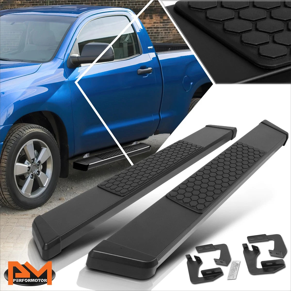 Set of 2 Honeycomb Step Nerf Bars for Toyota Tundra Standard Cab (2007–2017)