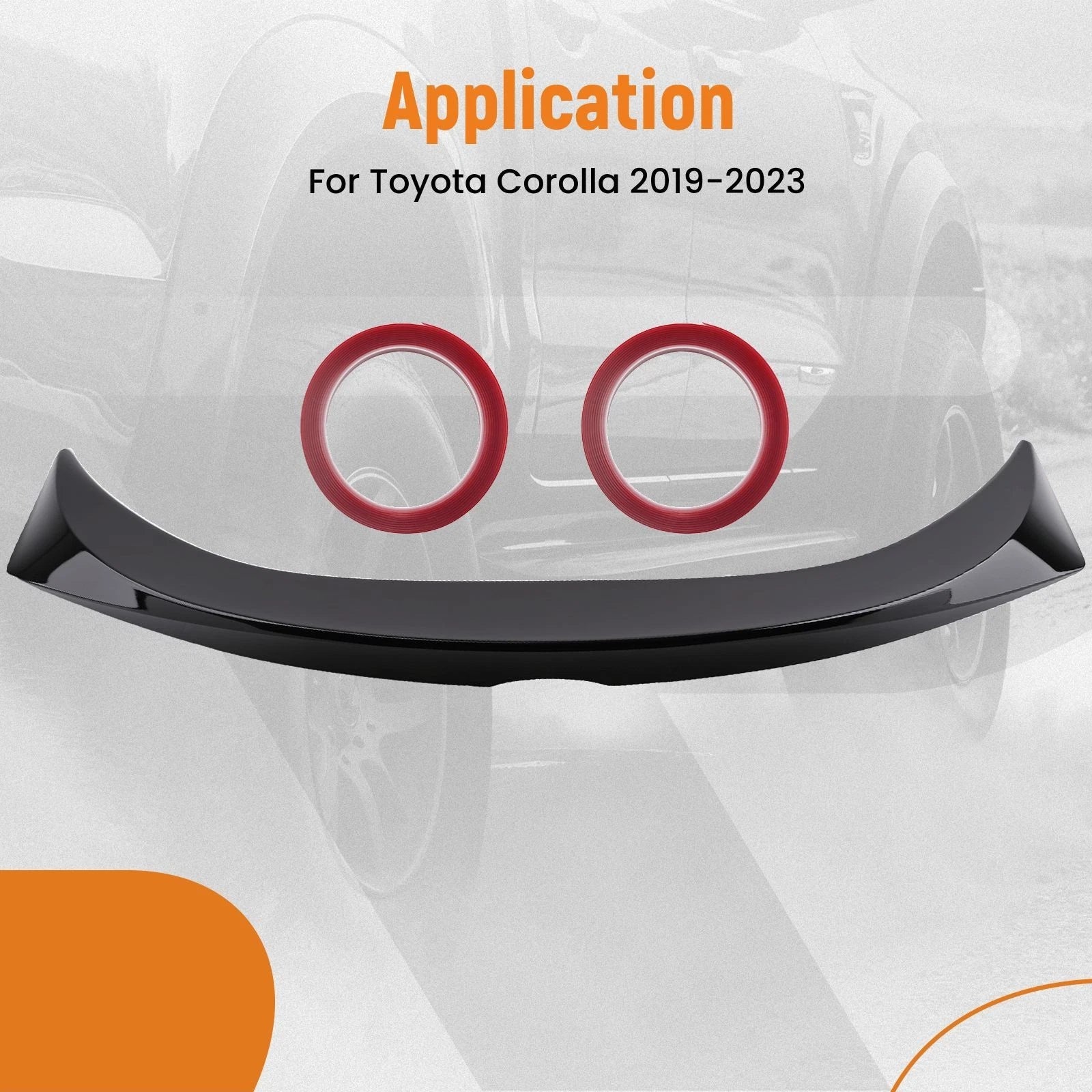 Gloss Black ABS Trunk Wing Spoiler for Toyota Corolla (2019–2023)