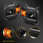 LED Headlights for GMC Sierra 1500 2500HD 3500HD (2014–2019) Pair