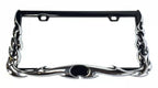 License Plate Frame Holder Chrome Black Metal Flame for Universal Car Truck SUV (Any)
