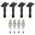 4X Ignition Coils + 4X Spark Plugs for Honda Acura 2.0L 2.4L (2002–2006) C1382 UF311
