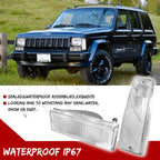 Set of 4 Clear Front Signal and Side Marker Lights for Jeep Cherokee (1984–1996) & Comanche (1986–1992)