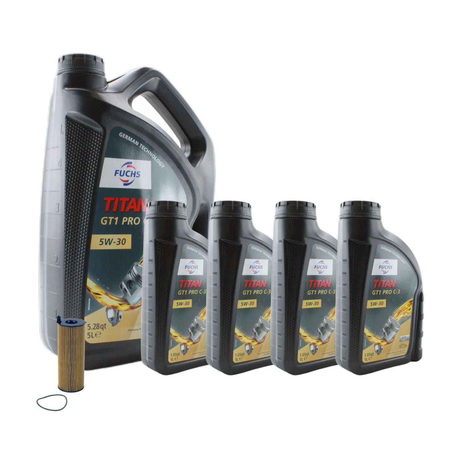 Engine Oil Change Kit 9L Fuchs TITAN GT1 PRO C-3 5W-30 for Q7 Touareg (2007–2018)