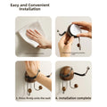Wall Mounted Hair Dryer Rack for Universal Use (Stainless Steel, Walnut)
