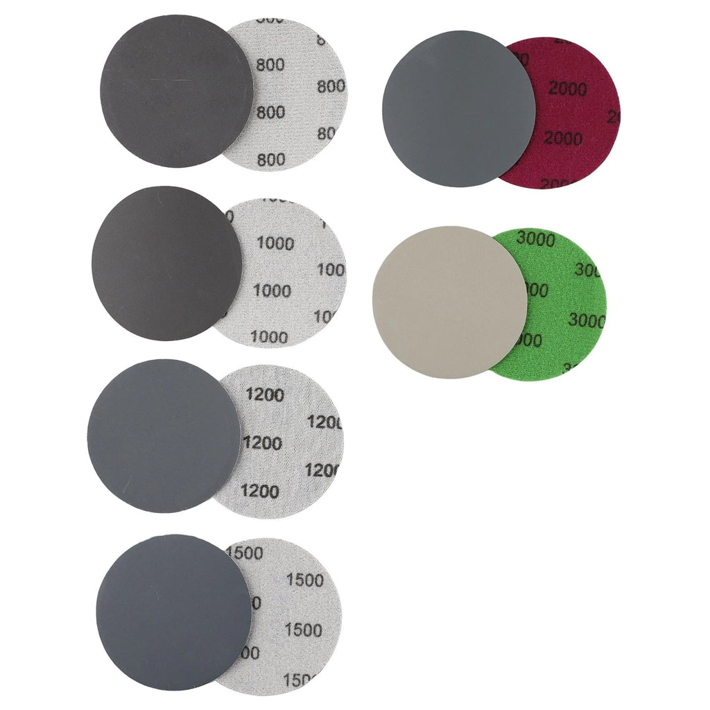 30pcs 3" Hook & Loop Wet/Dry Sanding Discs 800 1000 1200 1500 2000 Grit