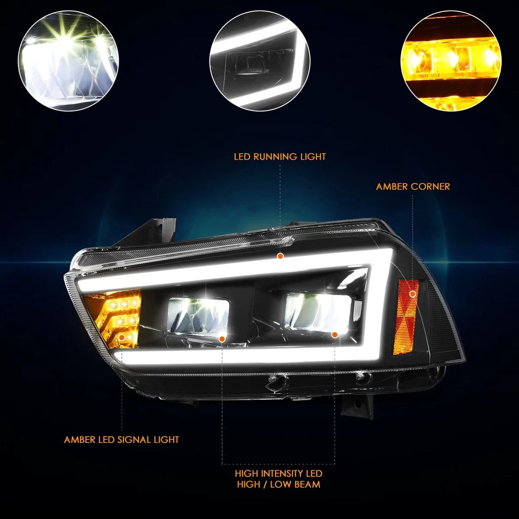 LED DRL Sequential Turn Signal Headlights for Dodge Charger (2011–2014)