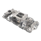 Intake Manifold Dual Plane Polished Aluminum for SBC Chevy 350 400 (1956–1986)