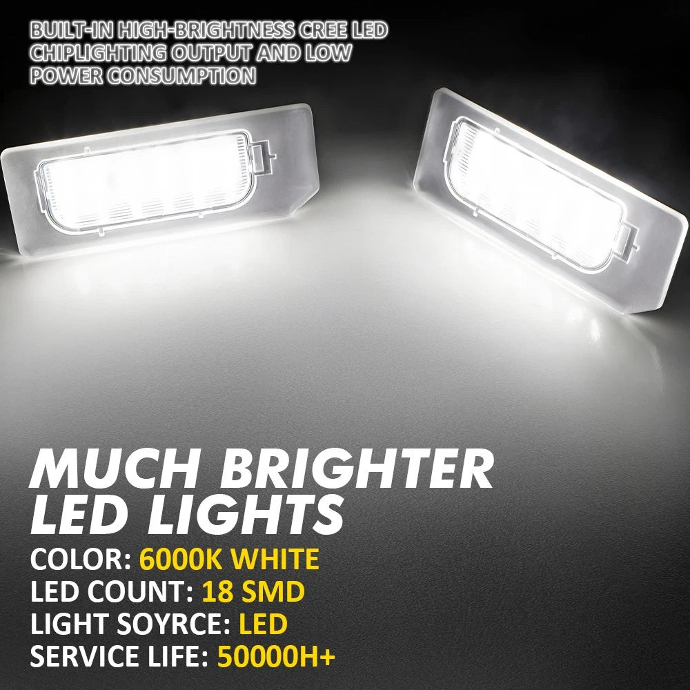 2X Full White LED License Plate Light Kit for Mitsubishi Outlander Sport (2011-2020)