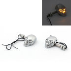 LED Skull Head Turn Signal Indicator Blinker for Motorcycle (12V)
