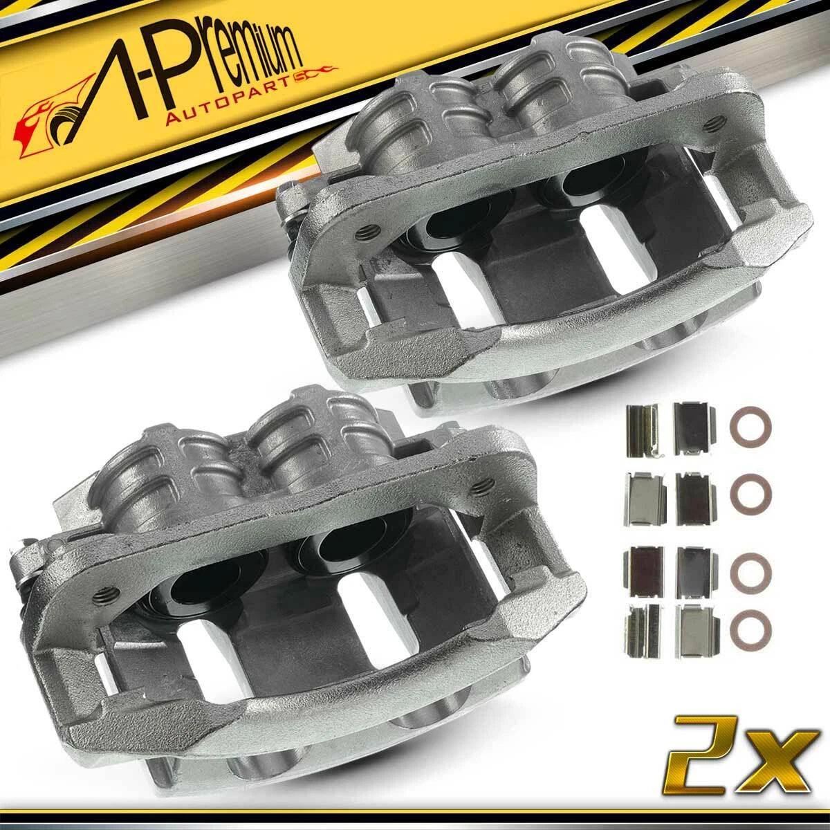 Pair Front Brake Calipers with Bracket for Ford Freestar Mercury Monterey (2004–2007)