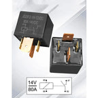 12V Universal Pre-Wired Fuse Relay Box w/  4Pin 80A Relays & 6 Fuses