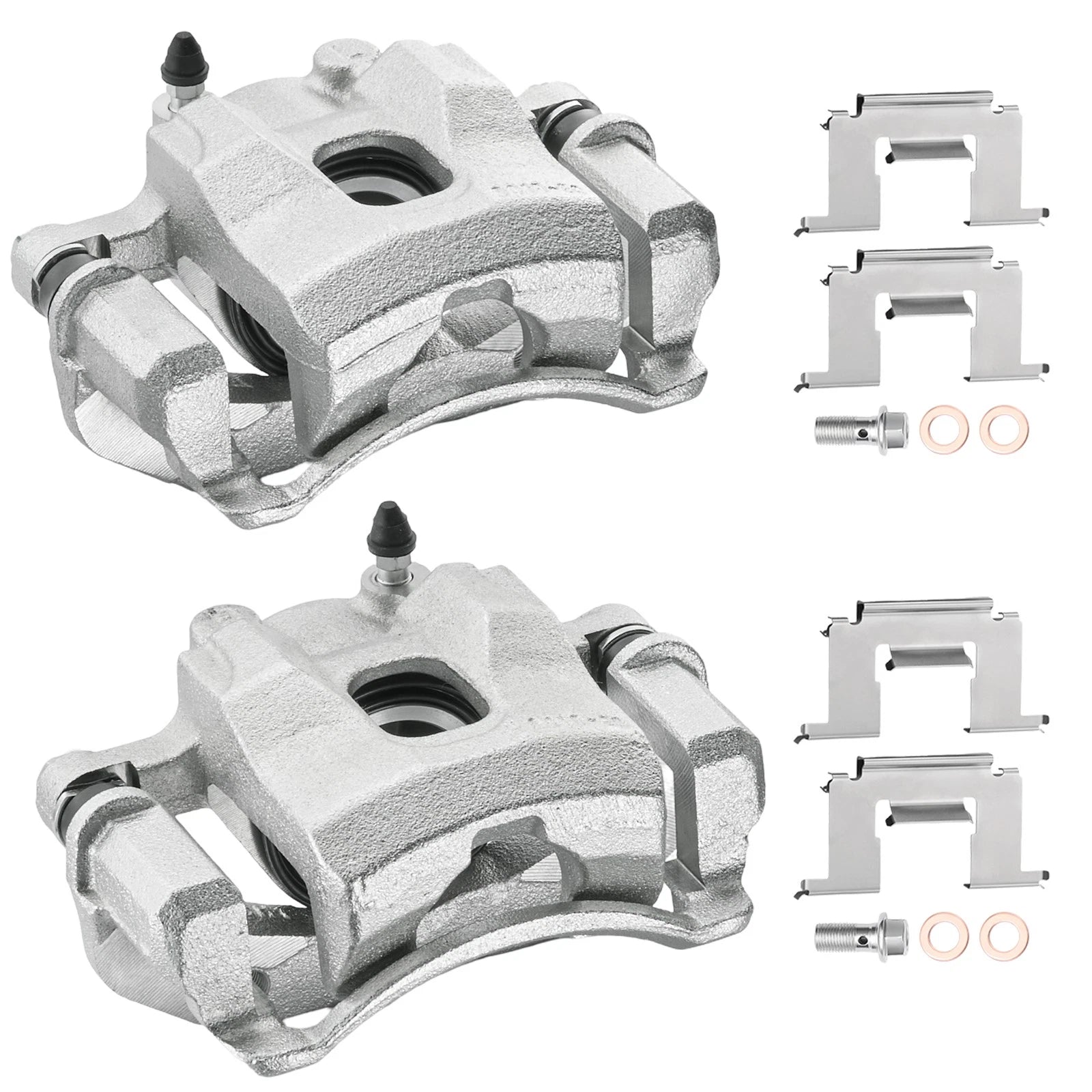Pair Front Brake Calipers with Bracket for Nissan Pickup D21 (1986–1992)