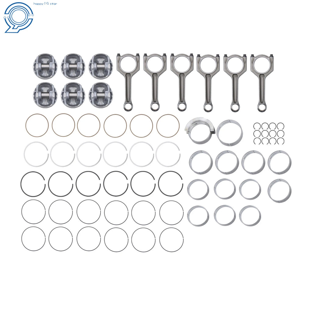 Set of 6 Connecting Rods and Pistons for BMW 3.0L L6 (2011–2017)