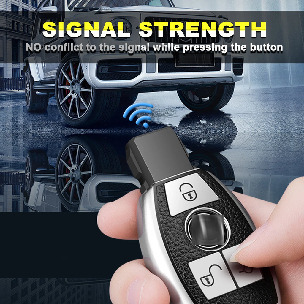 TPU Leather Key Fob Cover for Mercedes-Benz C, E, S-Class (2010-2017)