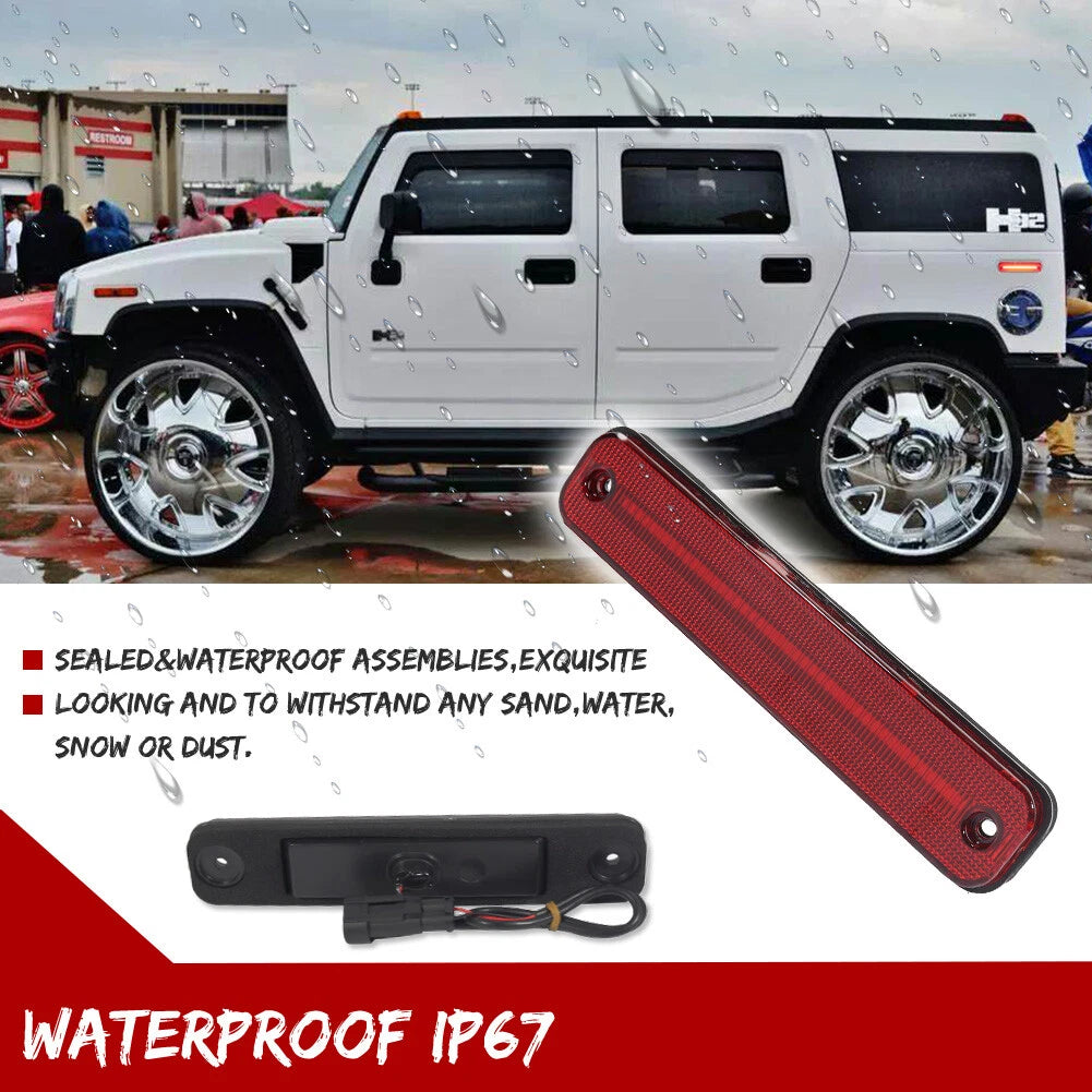 Set of 2 Red Lens LED Fender Side Marker Signal Lights for Hummer H2 (2003–2009)