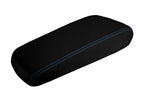 Console Lid Armrest Cover for Dodge Charger (2008–2010) Carbon Fiber Blue Stitch