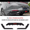 Rear Bumper Diffuser Lip for Hyundai Elantra (2021–2023) with LED Light