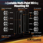 RGB LED Light Wiring Harness for maXpeedingrods 3.5/5inch (3-PIN DT)
