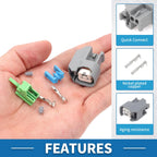 2 Pin Fuel Injector Connector for Chevrolet EV6 (1 Set) Plastic Copper Gray Green