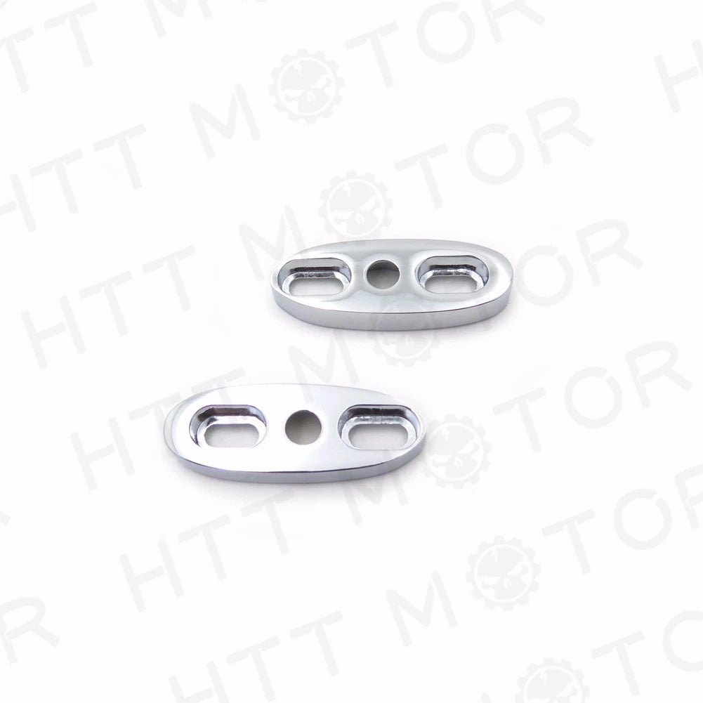 Chrome Motorcycle Mirror Block Off Plates for HTTMT (2.5" X 1")